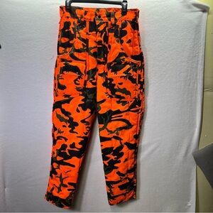 Camo Camouflage Orange Hunting Pants SafTbak Chiller Killer Mens 30-32 USA‎